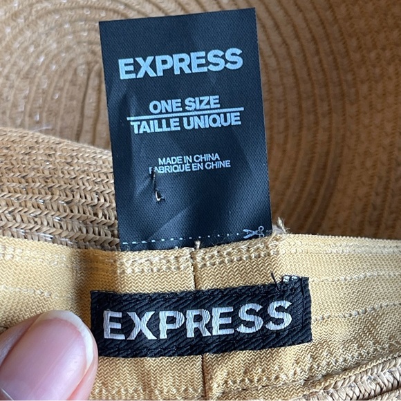 EXPRESS | Tan Floppy Straw Hat - Picture 5 of 6